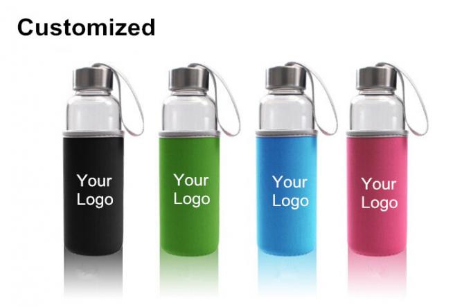 2015 Promotional Christmas Gift glass water bottle with any simple elegant logo and color