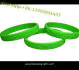Custom 190*12*2mm Design embossed Logo Soft Silicone Wristband / Bracelet