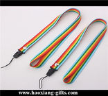 15*900mm custom logo colorful woven polyester lanyard with phone holder