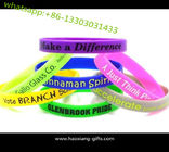 New arrival 1/4 inch embossed logo silicone wristbands/ bracelets