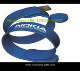Factory custom USB flash drive reflective snap/slap wristband for promotional