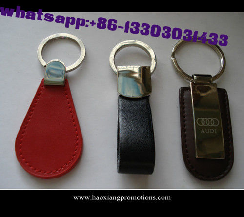 Promotional gift classic custom leather keychain promotional item metal keychain