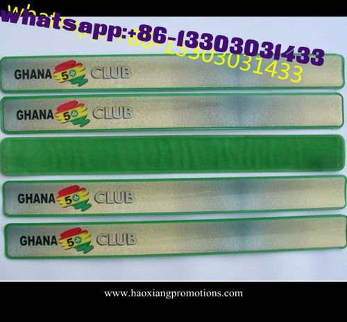 New product of promotional reflective PVC slap wristbands made in China