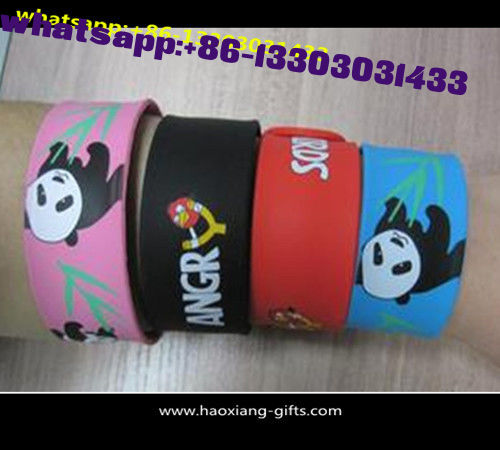 Hot sale custom personalized slap bracelets/snap silicone wristbands