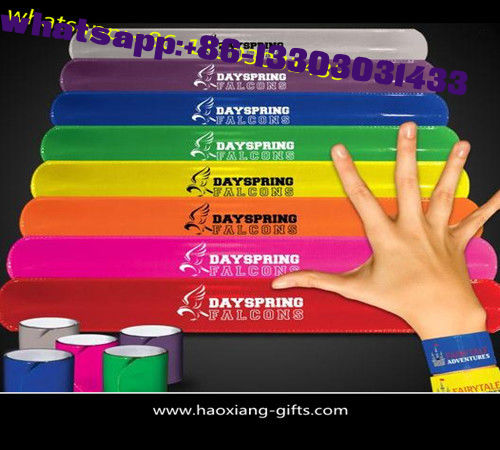 Factory directly sale custom single color silicone slap ruler bracelet / slap wristband