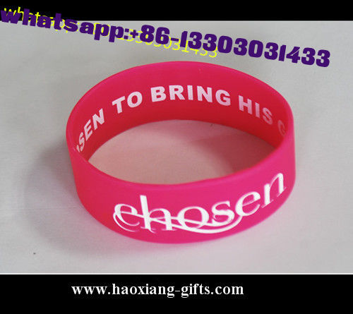 1/2 inch or 1 Inch Custom Screen Print Silicone Wristband/Bracelets