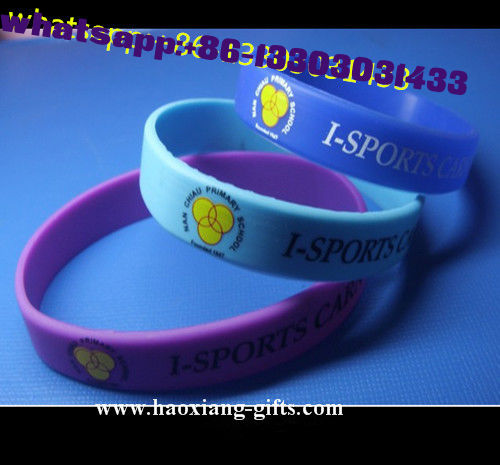 cheap selling Purple Silicone Bracelet with customized printing logo