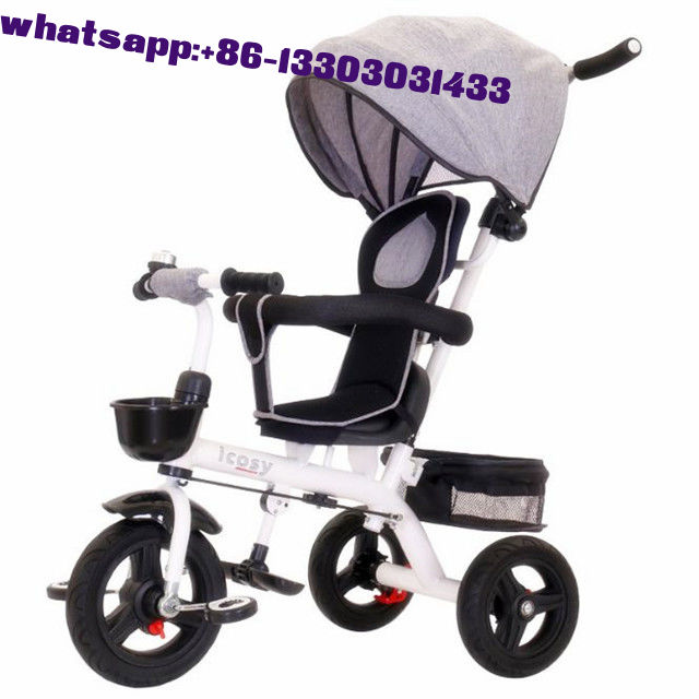 New design 360 degree rotation girls baby tricycle / foldable baby 3 wheel trike car