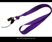 Custom purple color  free sample  logo 2*90mm polyester lanyard with clip