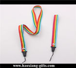 15*900mm custom logo colorful woven polyester lanyard with phone holder
