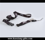 promotion  20*900mm woven logo printing black color lanyard with plastic id card
