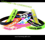 OEM 190*15*2mm colorful debossed silicone wristbands/ bracelets