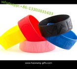 Custom debossed silicone wristband with your logo size 202*25*2mm glow in dark