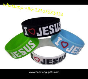 debossed logo 1/2inch & 1inch OEM silicone bracelet/wristband