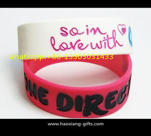 debossed logo 1/2inch & 1inch OEM silicone bracelet/wristband