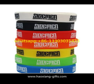 custom green color 190/202*12*2mm silicone wristband/bracelet pringting logo