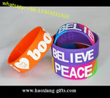 wholesale eco friendly thin colorful logo 1 inch silicone wristband/bracelet