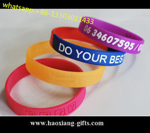 Custom embossed/debossed/printed logo Silicone Wristband & silicone bracelet