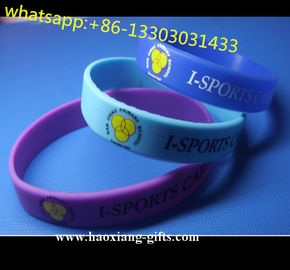 cheap selling Purple Silicone Bracelet with customized printing logo