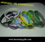 cheap custom silicone bracelets no minimum with debossed color slicone wristbands