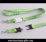 Cheap Custom 15*900mm green polyester lanyard Silkscreen printing logo
