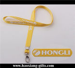 heat transfer printing logo custom yellow lanyard with ID badge holder