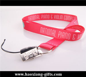 20*900mm custom logo with metal buckle Woven Lanyard For Promotion