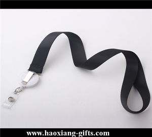 China factory good quality promotional custom 2*100cm black Polyester lanyard