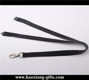 China factory good quality promotional custom 2*100cm black Polyester lanyard