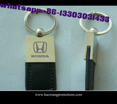 Cheap factory direct sale handmade leather keychain with car logo/PU keychain/key ring
