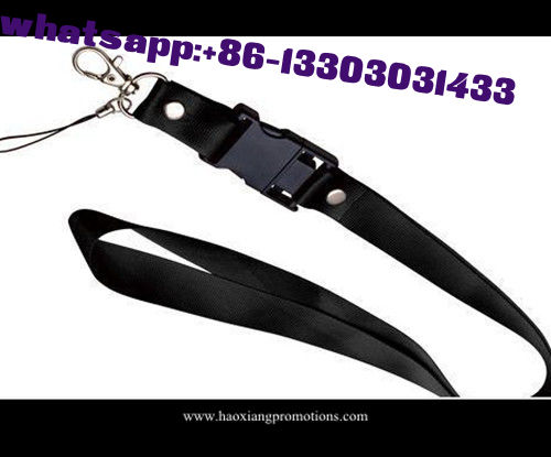 black 20*900mm CMYK Submliamtion polyester lanyard strap with plastic buckle