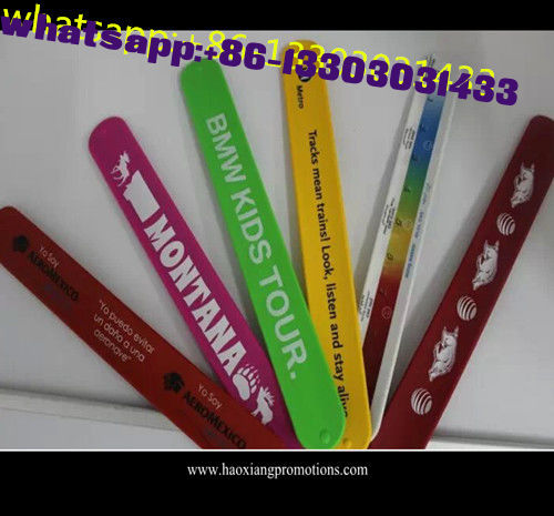High quality kids gifts CMYK colorful printed silicone slap wristband with cheap price