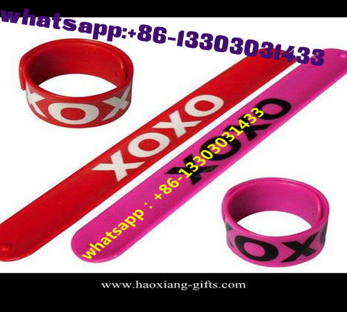 High quality kids gifts CMYK colorful printed silicone slap wristband with cheap price