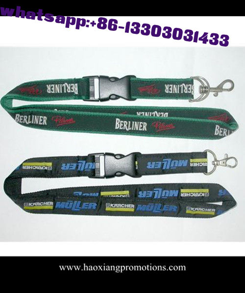 Walmart supplier 20*900mm green color Various Kinds of Customized polyester Lanyards