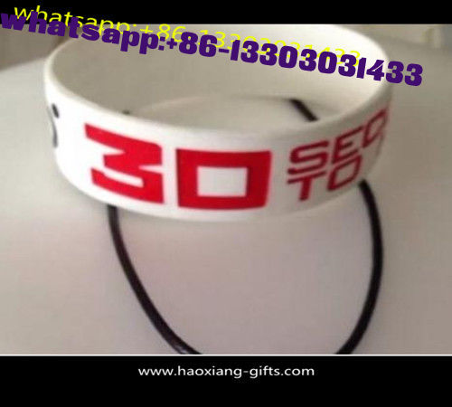 customized debossed logo lover luminous white silicone wristbands/bracelet