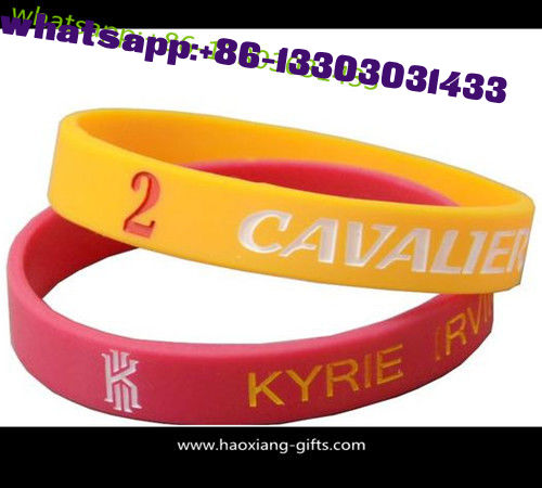 Factory Price Custom Color Filled Logo Debossed Silicone Wristband for promotion