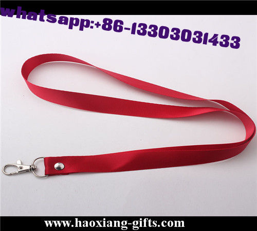 custom 25*900mm no printed polyester neck lanyards with metal buckle.