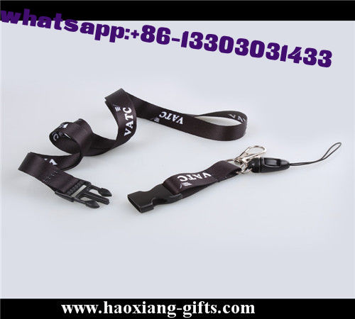 promotion  20*900mm woven logo printing black color lanyard with plastic id card