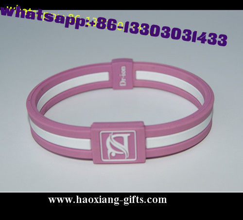 custom 202*12*25*2mm debossed logo pink silicone wristbands/bracelets