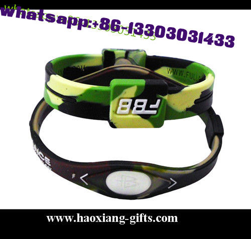 Wholesal 202*12*15*2mm army color custom energy silicone wristband/bracelet