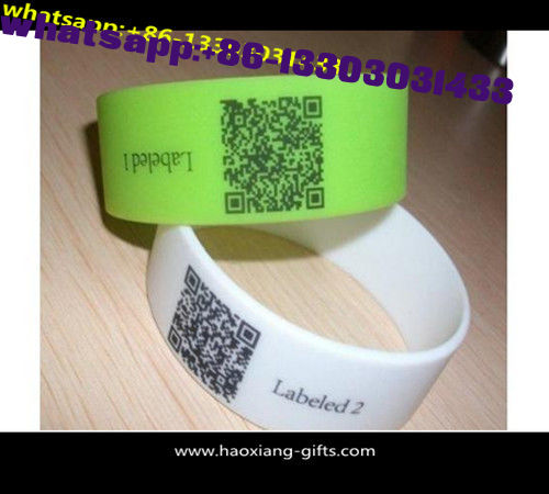 China Regional Feature and Printed Technique road id qr code silicone bracelet